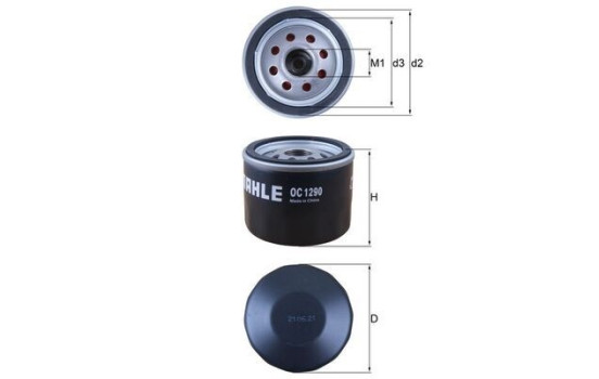 Oil Filter OC 1290 Mahle, Image 2