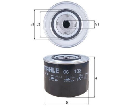 Oil Filter OC 133 Mahle, Image 3