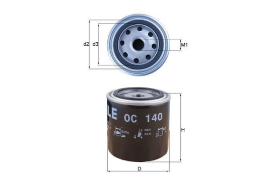 Oil Filter OC 140 Mahle, Image 2