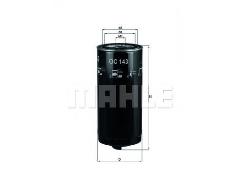 Oil Filter OC 143 Mahle, Image 2