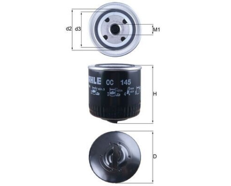Oil Filter OC 145 Mahle, Image 2