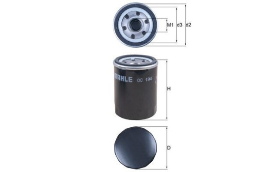 Oil Filter OC 194 Mahle, Image 2