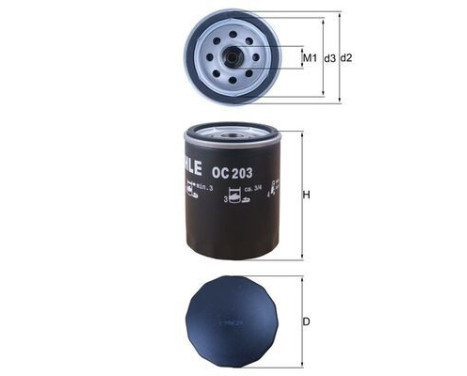 Oil Filter OC 203 Mahle, Image 2