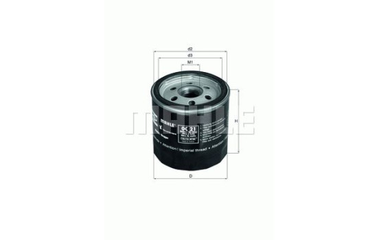 Oil Filter OC 21 Mahle, Image 2