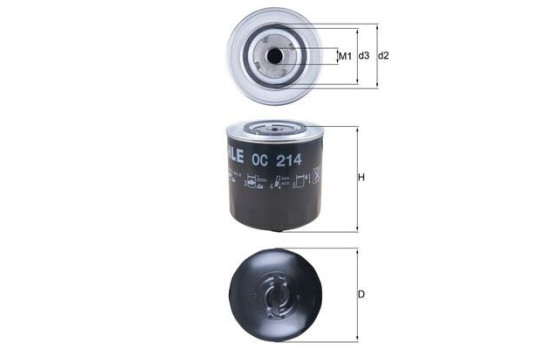 Oil Filter OC 214 Mahle, Image 3