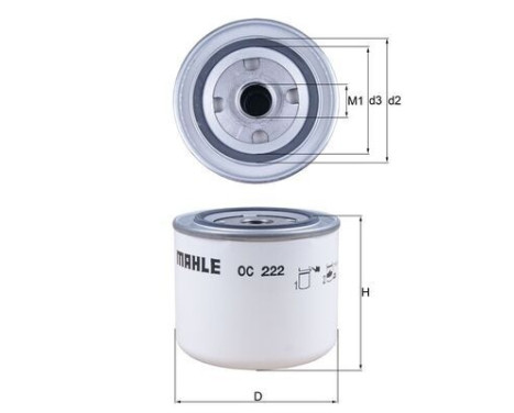 Oil Filter OC 222 Mahle, Image 2