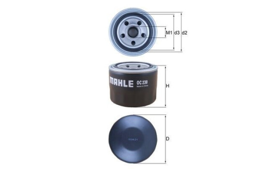 Oil Filter OC 230 Mahle, Image 2