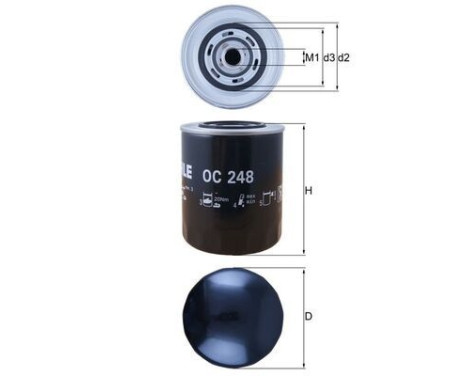 Oil Filter OC 248 Mahle, Image 3