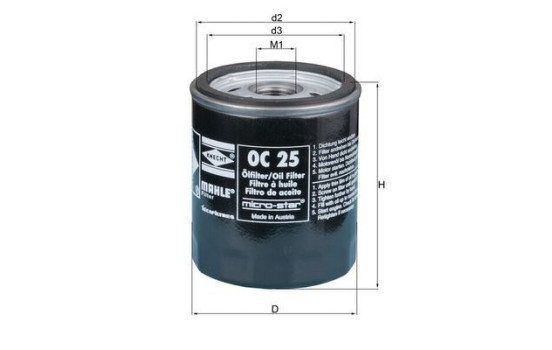 Oil Filter OC 25 Mahle, Image 4