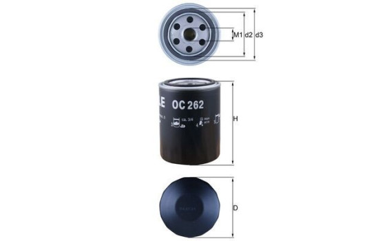 Oil Filter OC 262 Mahle, Image 2
