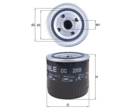Oil Filter OC 269 Mahle, Image 2