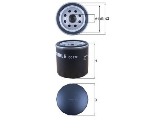 Oil Filter OC 272 Mahle, Image 4