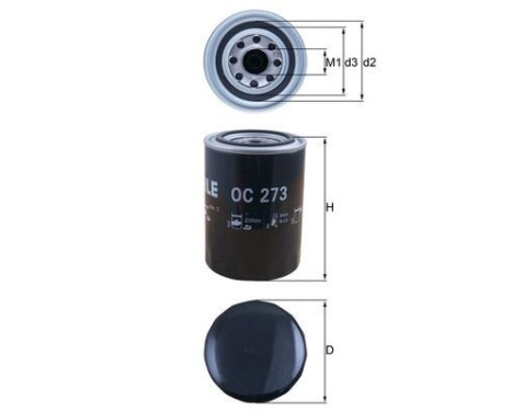 Oil Filter OC 273 Mahle, Image 3