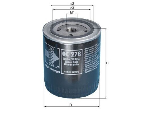 Oil Filter OC 278 Mahle, Image 2
