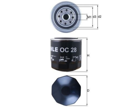 Oil Filter OC 28 Mahle, Image 5