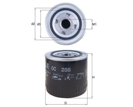 Oil Filter OC 288 Mahle, Image 2