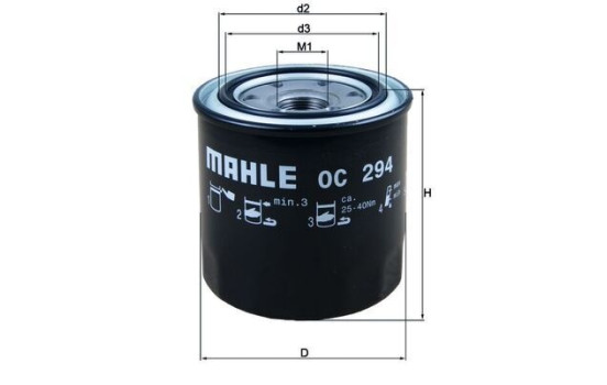 Oil Filter OC 294 Mahle, Image 2