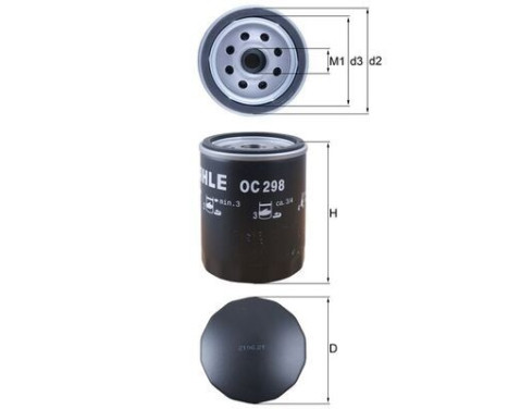 Oil Filter OC 298 Mahle, Image 2