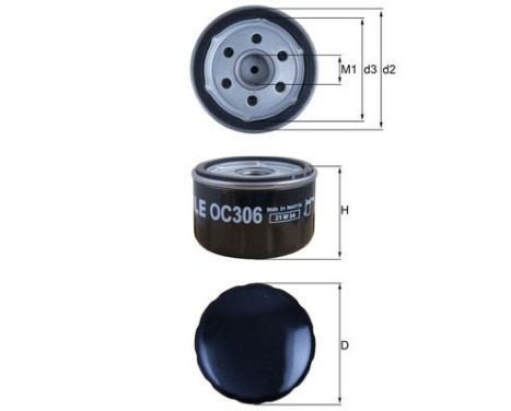 Oil Filter OC 306 Mahle, Image 2