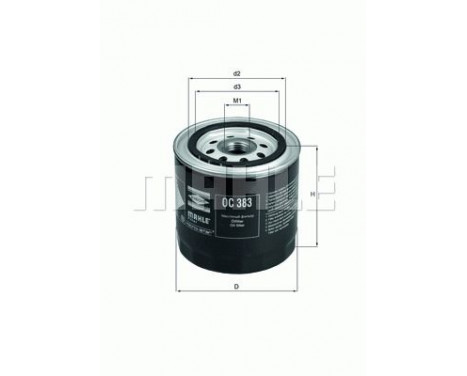 Oil Filter OC 383 Mahle, Image 2