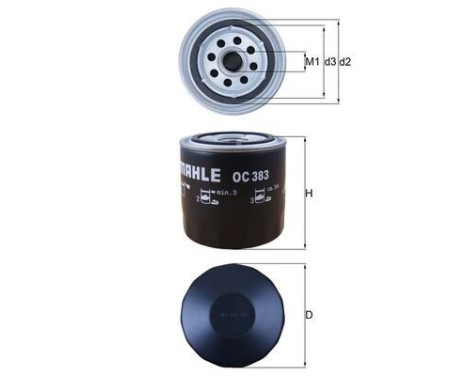 Oil Filter OC 383 Mahle, Image 3