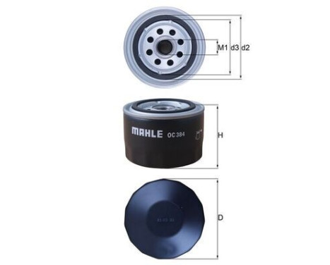 Oil Filter OC 384 Mahle, Image 2