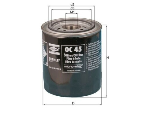 Oil Filter OC 45 Mahle, Image 2