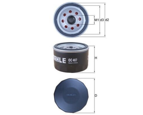 Oil Filter OC 467 Mahle, Image 4