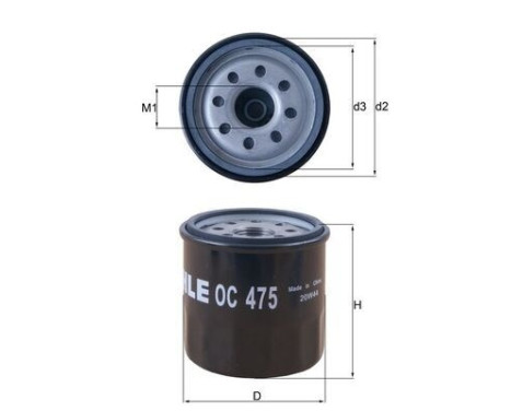 Oil Filter OC 475 Mahle, Image 2