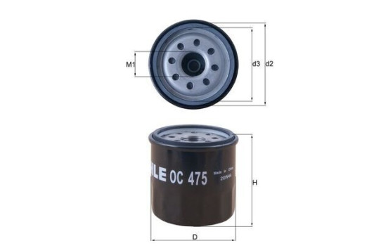 Oil Filter OC 475 Mahle, Image 2