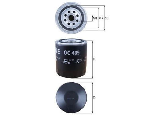 Oil Filter OC 485 Mahle, Image 4