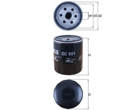 Oil Filter OC 501 Mahle, Image 4