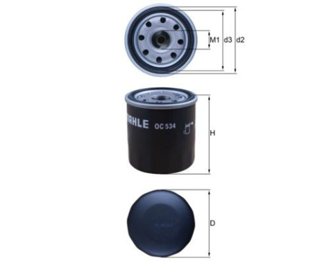 Oil Filter OC 534 Mahle, Image 3