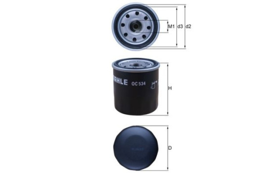Oil Filter OC 534 Mahle, Image 3
