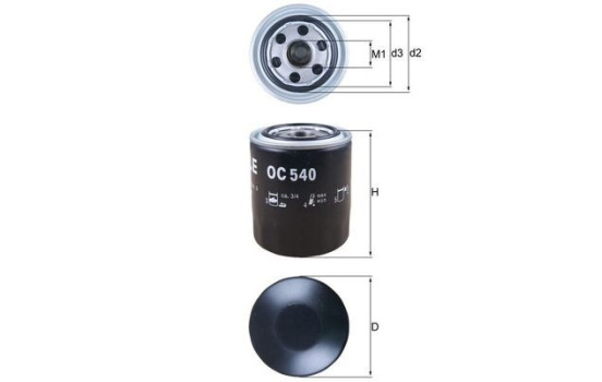 Oil Filter OC 540 Mahle, Image 2