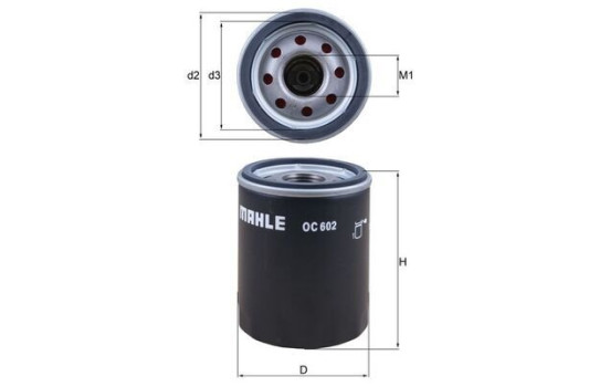 Oil Filter OC 602 Mahle, Image 2