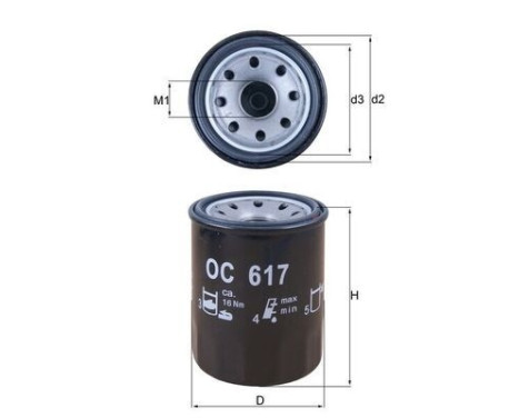 Oil Filter OC 617 Mahle, Image 2