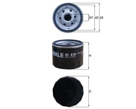 Oil Filter OC 619 Mahle, Image 3