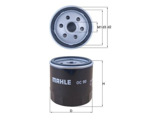 Oil Filter OC 90 Mahle, Image 4