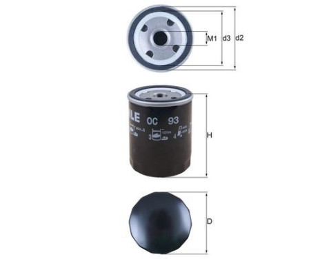 Oil Filter OC 93 Mahle, Image 4