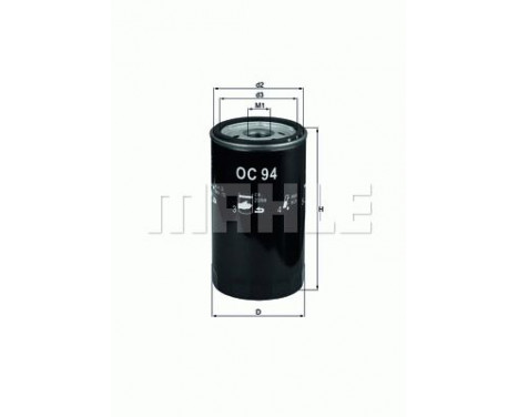 Oil Filter OC 94 Mahle, Image 2