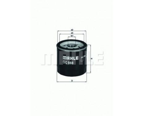 Oil Filter OC 988 Mahle, Image 2