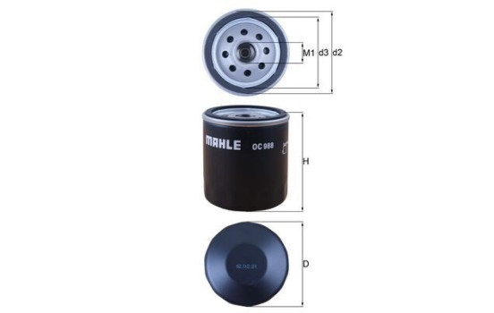 Oil Filter OC 988 Mahle, Image 3