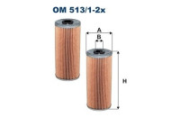 Oil filter OM 513/1-2x Filtron