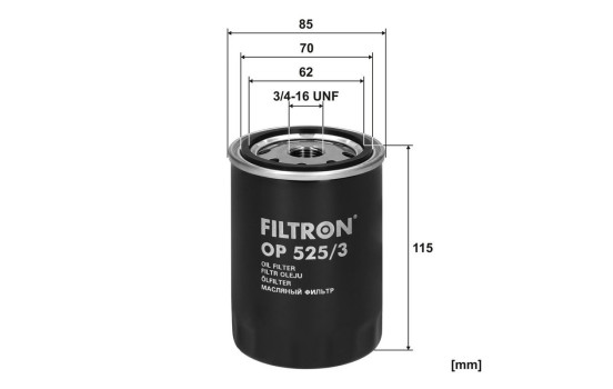 Oil filter OP 525/3 Filtron, Image 3