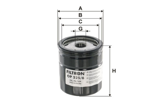 Oil filter OP 525/6 Filtron, Image 2