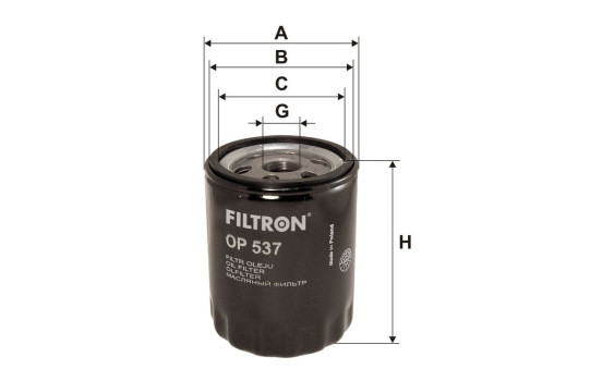 Oil filter OP 537 Filtron, Image 2