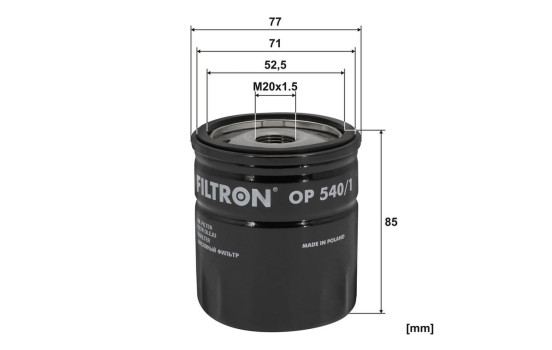 Oil filter OP 540/1 Filtron, Image 3