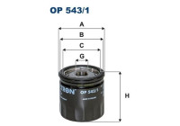 Oil filter OP 543/1 Filtron