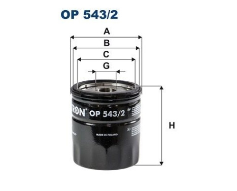Oil filter OP 543/2 Filtron